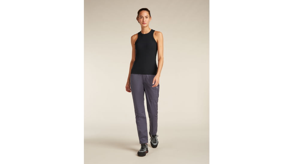 Icebreaker Merino Blend Rib Lotus Tank - Womens, Black, Extra Large, IB0A5779001XL