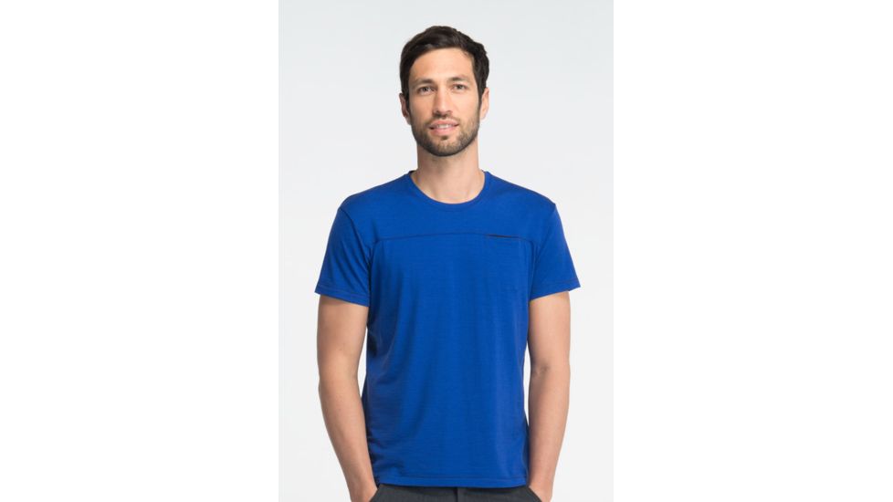 Icebreaker Quattro Short Sleeve Clearance - Men's-Cobalt-Medium