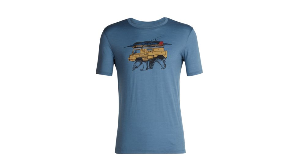 Icebreaker Tech Lite Short Sleeve Crewe Arctic Explorers - Mens, Granite Blue, Small, 104309-401-S