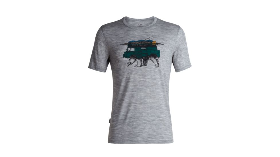 Icebreaker Tech Lite Short Sleeve Crewe Arctic Explorers - Mens, Metro Heather, Large, 104309-001-L