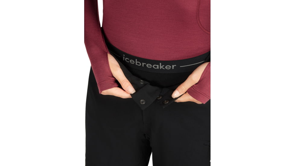 Icebreaker Women 300 MerinoFine Polar Leggings, Black, S, IB0A571Y001S