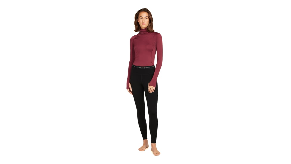 Icebreaker Women 300 MerinoFine Polar Leggings, Black, S, IB0A571Y001S