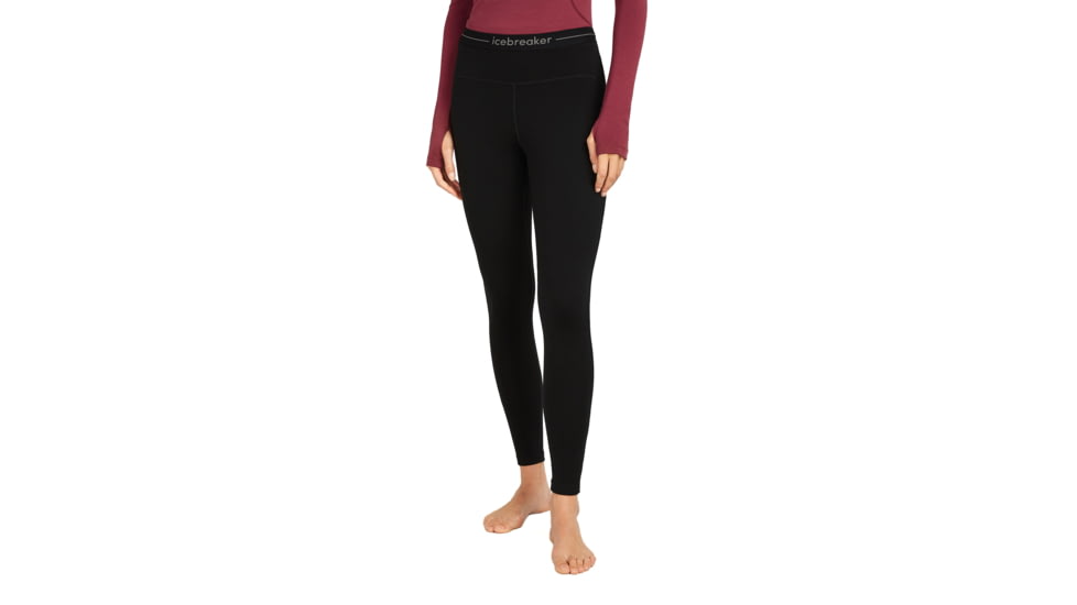 Icebreaker Women 300 MerinoFine Polar Leggings, Black, S, IB0A571Y001S