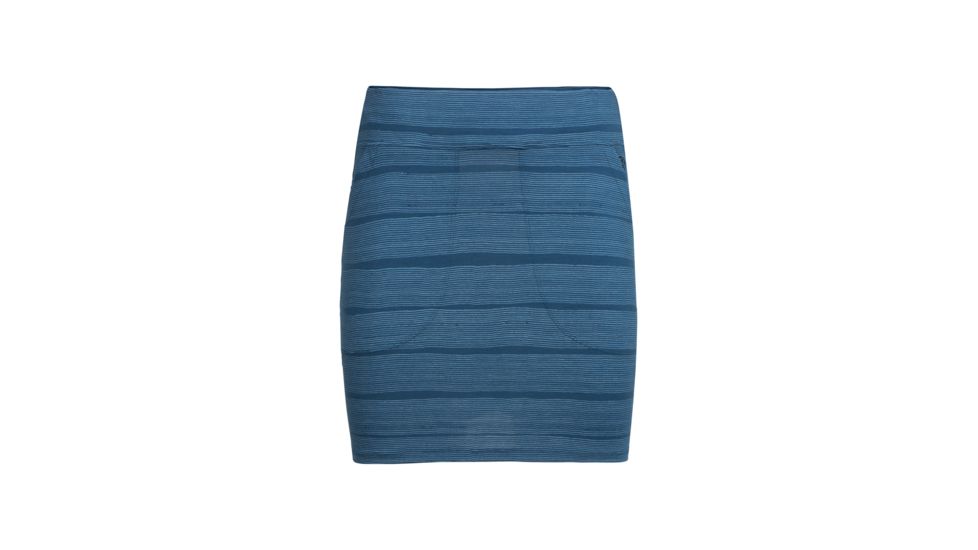Icebreaker Yanni Skirt Combed Lines, Prussian Blue/Snow, S, 104268401S