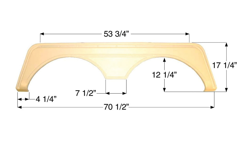Icon 00417 Dem Axle Fender Skirt Fs669, Colonial White, 417