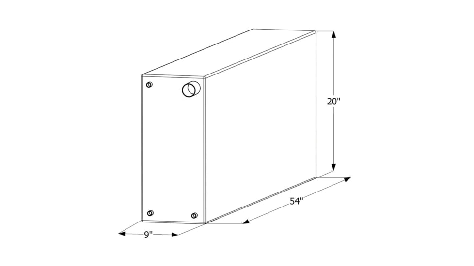 Icon Fresh Water Tank With 1/2in.Ftp And 1-1/4" Filler Wt2450, 54in x 9in x 20", 39 Gallon, 12450