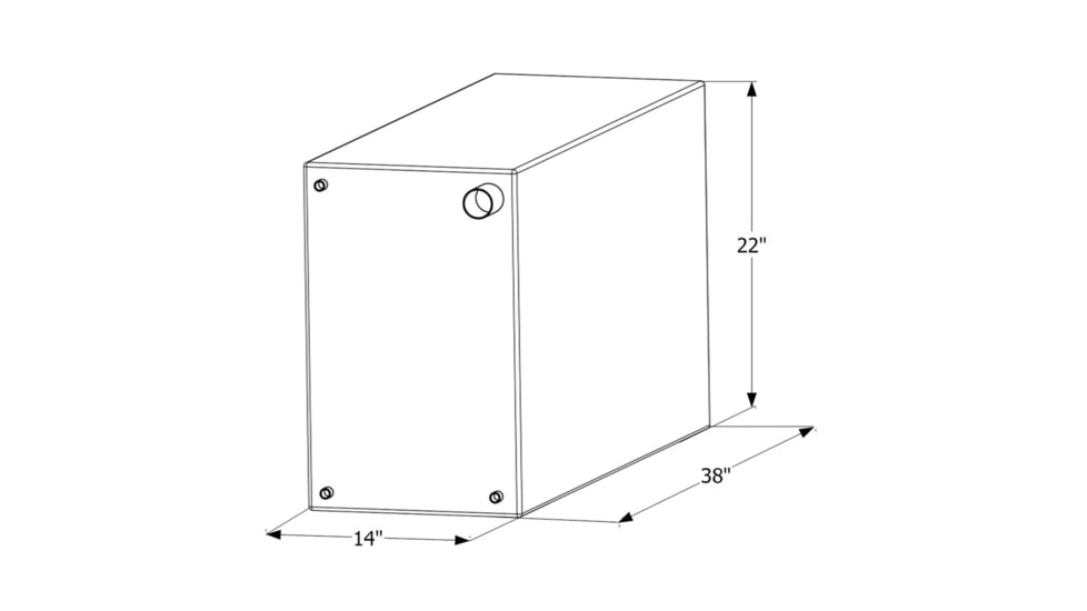 Icon Fresh Water Tank With 1/2in.Ftp And 1-1/4" Filler Wt2453, 38in x 14in x 22", 50 Gallon, 12453