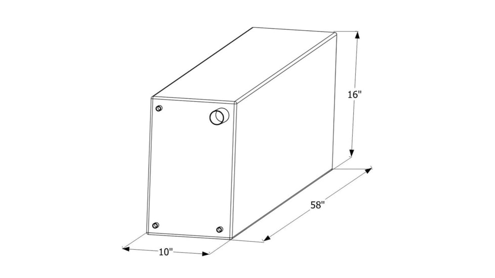 Icon Fresh Water Tank With 1/2in.Ftp And 1-1/4" Filler Wt2457, 58in x 10in x 16", 38 Gallon, 12457