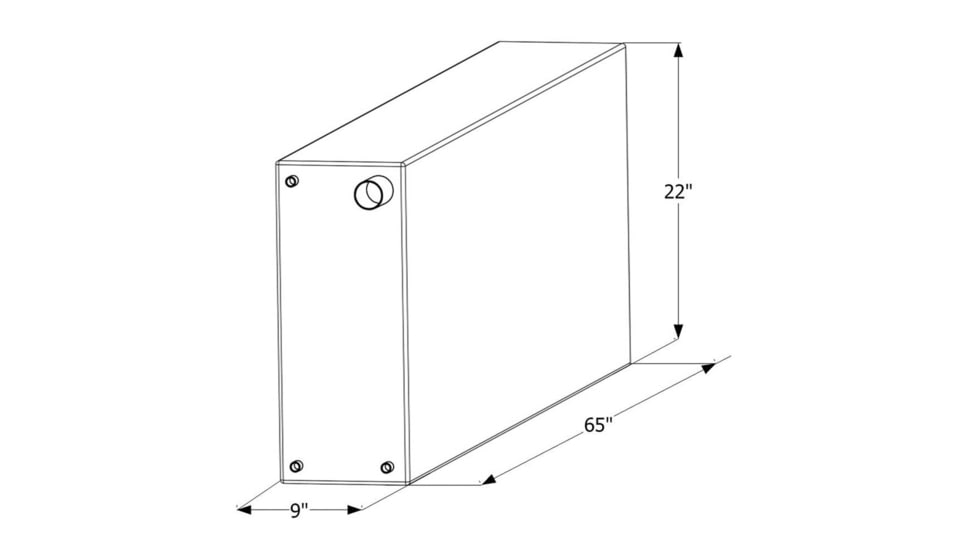 Icon Fresh Water Tank With 1/2in.Ftp And 1-1/4" Filler Wt2458, 65in x 9in x 22", 51 Gallon, 12458
