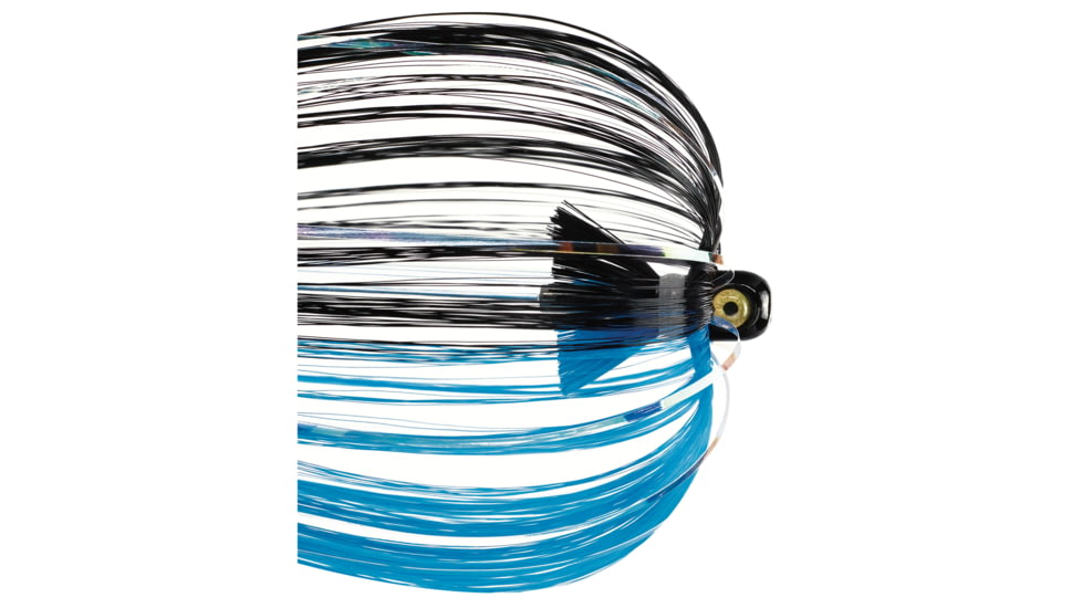 Iland Witches Bugs Saltwater Troll Lure, 7in, 1/2oz, Flash Black Head, Black/E Blue, IW125F-BK/EBL