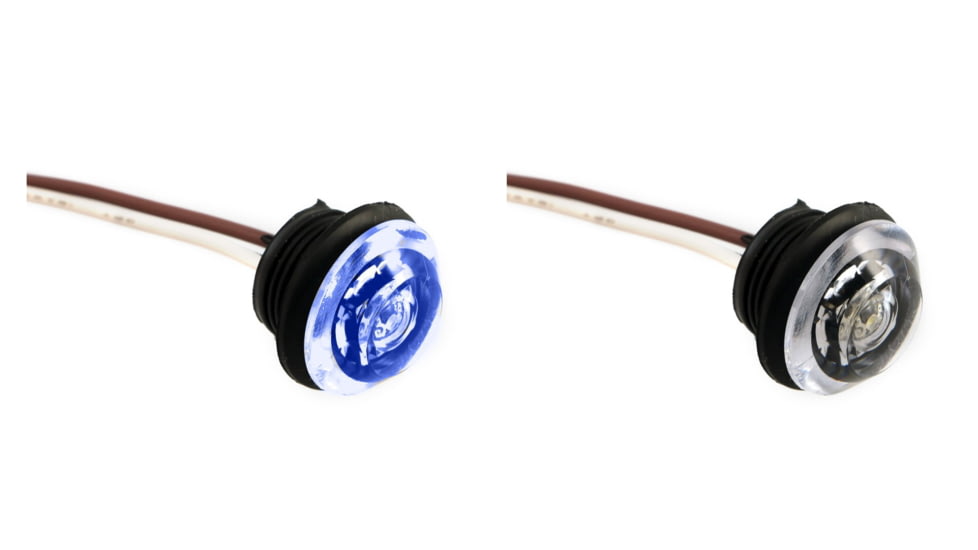Innovative Lighting 1" Round LED "Shortie" Livewell/Bulkhead Light w/219 Grommet, Blue, White
