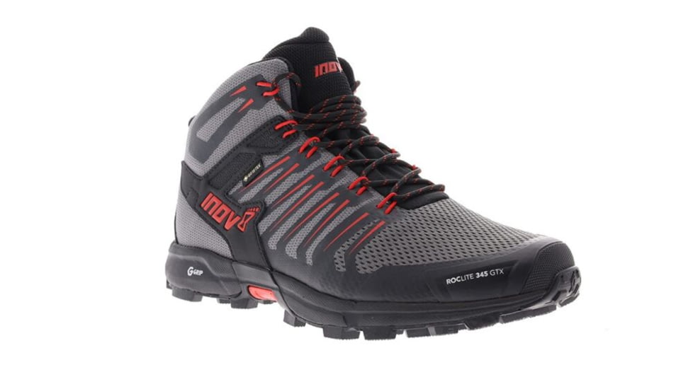 Inov-8 Roclite 345 GTX Hiking Shoe - Mens, Grey/Black/Red, 12.5 US, 000802-GYBKRD-M-01-M12.5