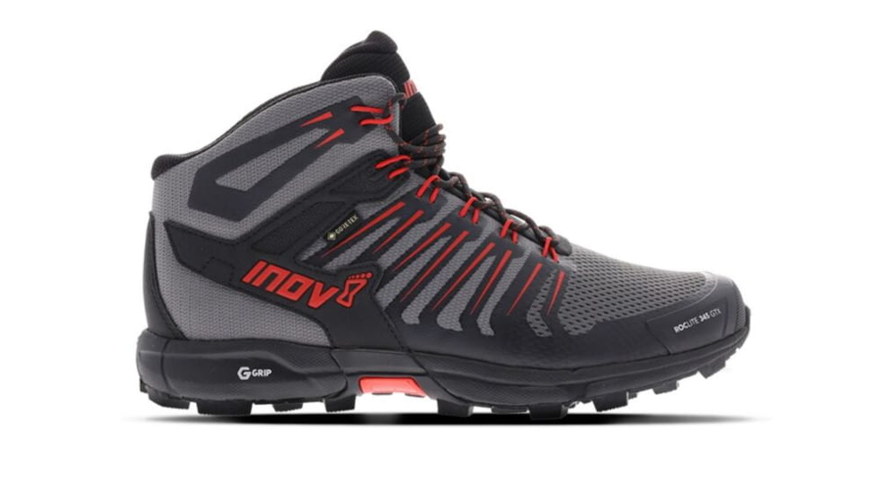 Inov-8 Roclite 345 GTX Hiking Shoe - Mens, Grey/Black/Red, 12.5 US, 000802-GYBKRD-M-01-M12.5