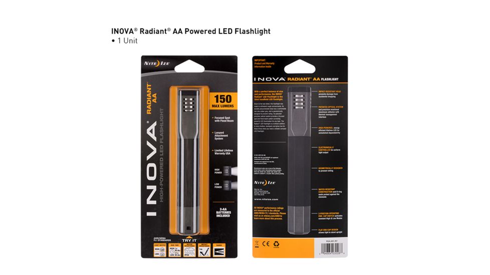 Inova Radiant AA LED Flashlight,150 Lumens R2A-M1-R7