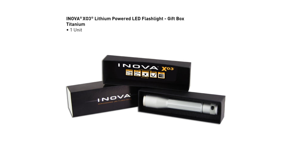 Inova XO3 123A Lithium Powered LED Flashlight,228 Lumens,Titanium XO3B-14-R7