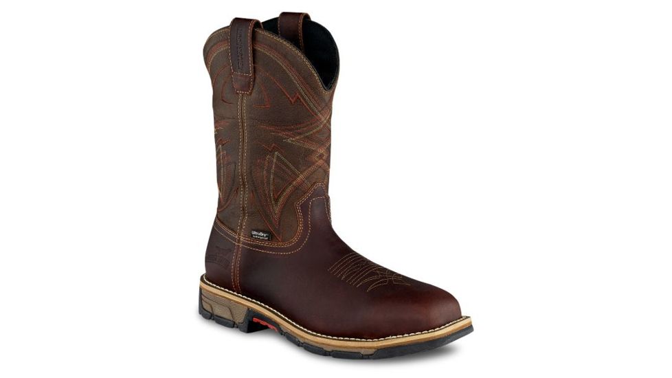 USED Irish Setter Marshall 83930 Mens Pull-On Boot w/ Safety Toe, 11 in Height, Waterproof, Leather, D Medium Width, Brown/Olive Green, 9.5, 83930D 095, EDEMO1