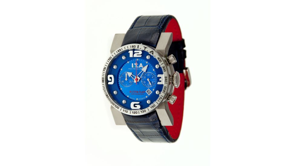 Ita 00.05.01 B Compax Mens Watch, Blue Face, Black Band
