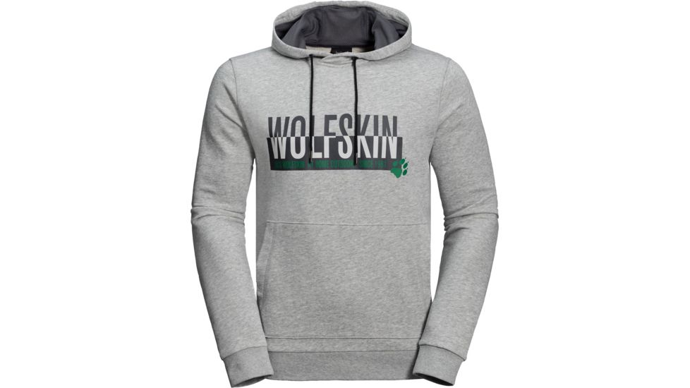 Jack Wolfskin Slogan Hoody - Mens, Light Grey, Medium, 1707221-6111003