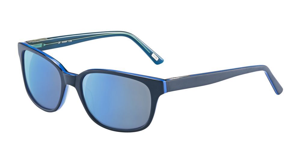 Joop! 87169 Progressive Prescription Sunglasses, Blue Frame, Grey-Brown W/ Skyblue Mirror Lens-87169-6631PR