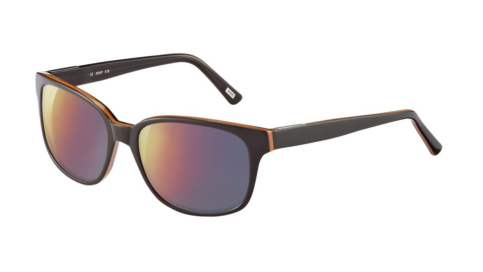 Joop! 87169 Progressive Prescription Sunglasses, Brown Frame, Blue/Grey W/ Red/Violet/Gold Gradient Mirror Lens-87169-6629PR