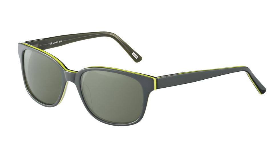 Joop! 87169 Progressive Prescription Sunglasses, Grey Frame, Green W/ Silver Mirror Lens-87169-6630PR
