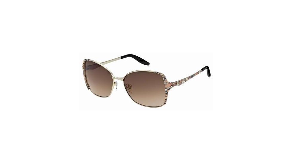 Just Cavalli JC407S Sunglasses - Shiny Rose Gold Frame Color, Gradient Brown Lens Color