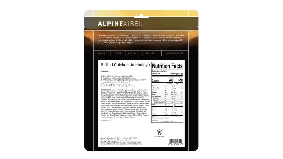 Katadyn Alpine Aire Foods Grilled Chicken Jambalaya, 62315