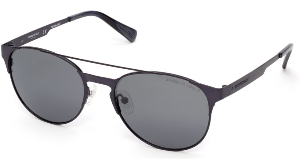 Kenneth Cole KC7224 Sunglasses - Matte Blue Frame Color, Smoke Polarized Lens Color