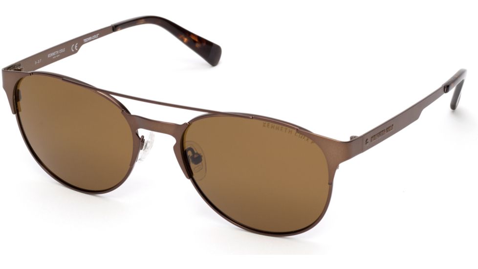 Kenneth Cole KC7224 Sunglasses - Matte Dark Brown Frame Color, Brown Polarized Lens Color