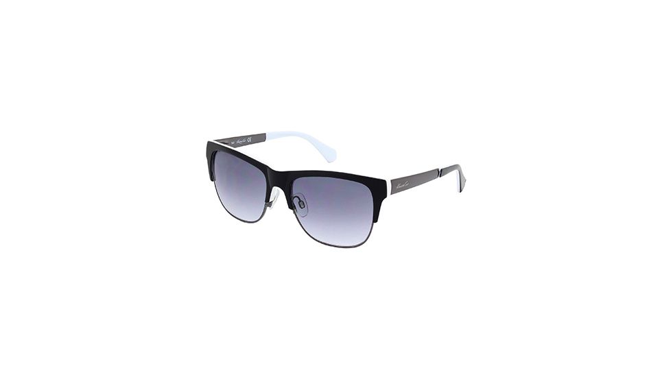 Kenneth Cole New York KC7103 Sunglasses - Black / White Frame Color, Gradient Smoke Lens Color