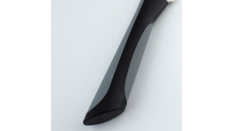 Kershaw Luna Utility Kitchen Knife, 6in, Hammered Finish Carbon Stainless, Clip Point Blade, Black/Gray Rubberized Synthetic Handle, AB7061