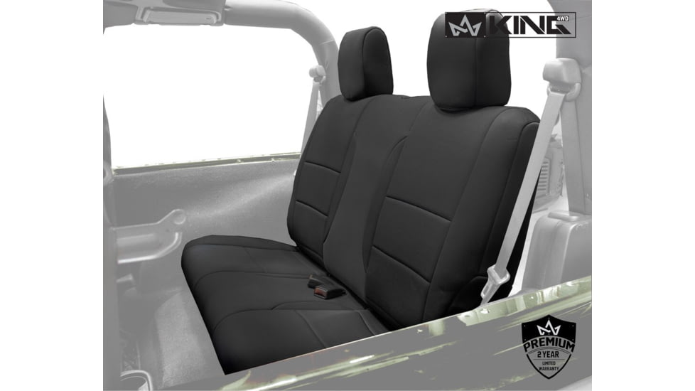 King 4WD Seat Covers, Jeep Wrangler JK 2 Door 2008 - 2012, Neoprene, Black/Black, 11010301