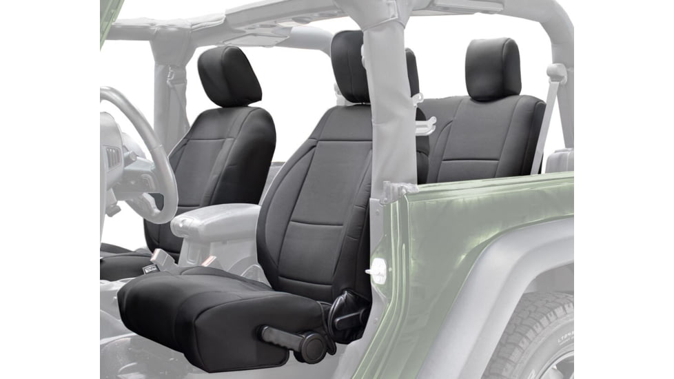 King 4WD Seat Covers, Jeep Wrangler JK 2 Door 2008 - 2012, Neoprene, Black/Black, 11010301