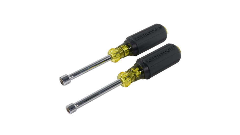 Klein Tools 2Piece Nut Driver Set, Magnetic Nut Drivers, 3In Shafts, Black/Yellow, 630M
