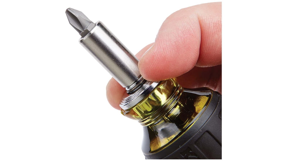 Klein Tools 8in1 Multi-Bit Adjustable Length Stubby Screwdriver, Black, 32308