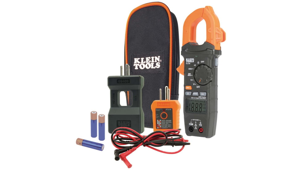 Klein Tools Clamp Meter Electrical Test Kit, Orange/Black, CL120KIT