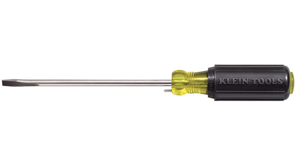 Klein Tools Wire Bending Cabinet Tip Screwdriver, 6In, Black/Yellow, 605-6B
