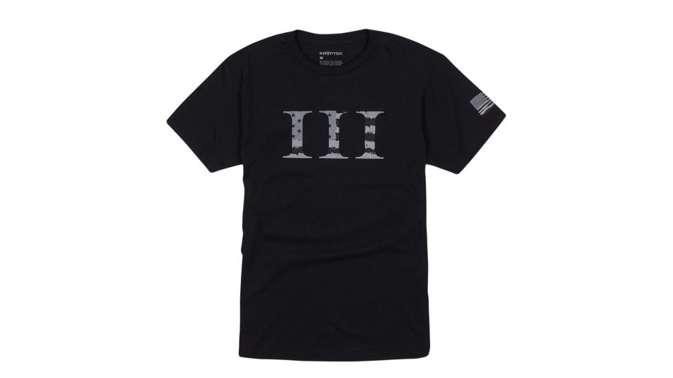 Kryptek III Mens Tee Shirt, Black, 2XL, 18KIIISSCBK7