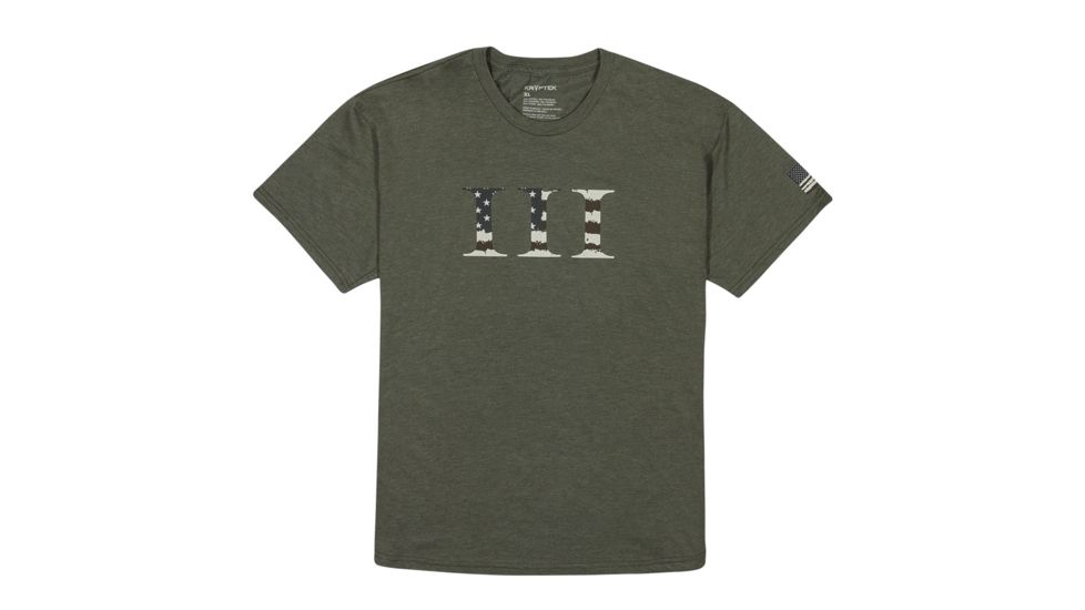 Kryptek III Mens Tee Shirt, Olive Heather, 2XL, 18KIIISSCOH7