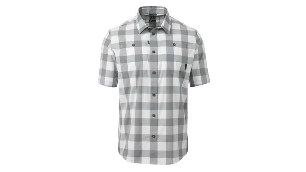 Kuiu KUIU Borrego Short Sleeves Shirt in Battleship Plaid Size 3XL, Battleship Plaid, 3XL, Polyester, Adult, Male, 8192602407070