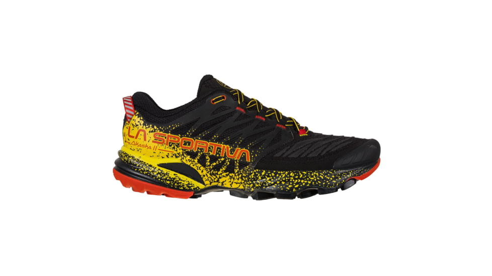 La Sportiva Akasha II Running Shoes - Mens, Black/Yellow, 46, 56A-999100-46