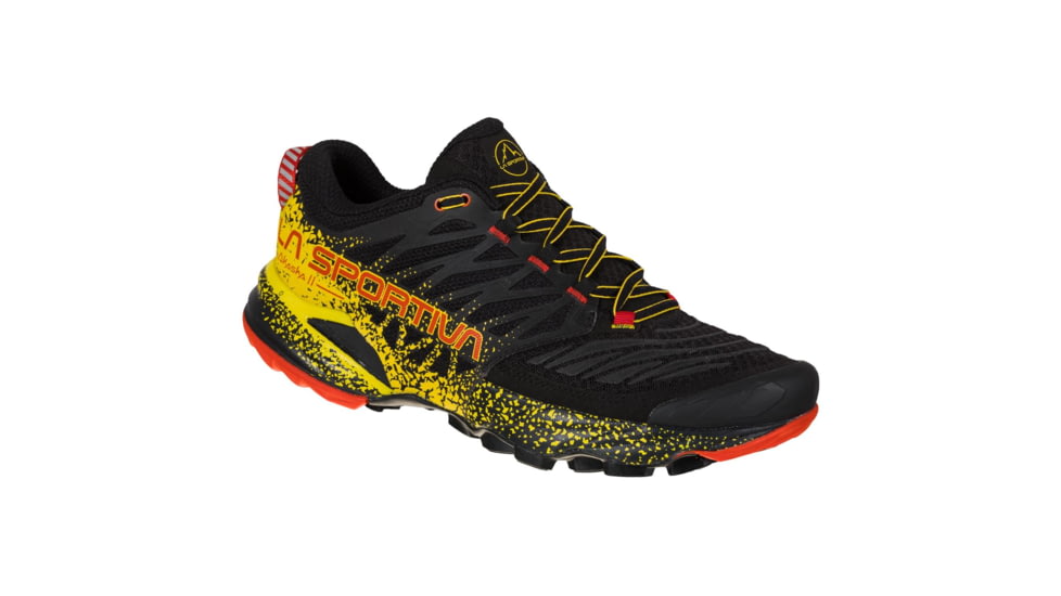 La Sportiva Akasha II Running Shoes - Mens, Black/Yellow, 46, 56A-999100-46