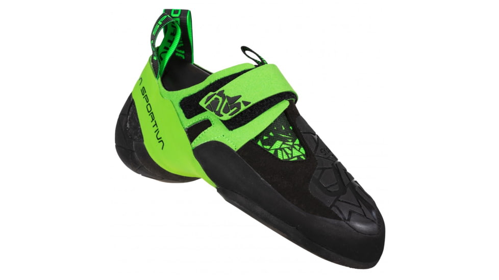 La Sportiva Skwama Vegan Climbing Shoes - Mens, Black/Flash Green, 43.5, ZFCS032-K00E24-43.5