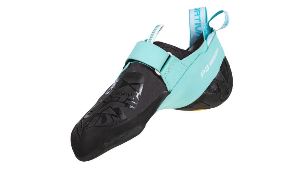 La Sportiva Skwama Vegan Climbing Shoes - Women's, Carbon/Turquoise, 34.5, ZFCS033-G00B16-34.5