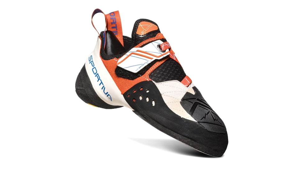 La Sportiva Solution Climbing Shoes - Womens, White/Lily Orange, 36, ZFCS014-W00O03-36