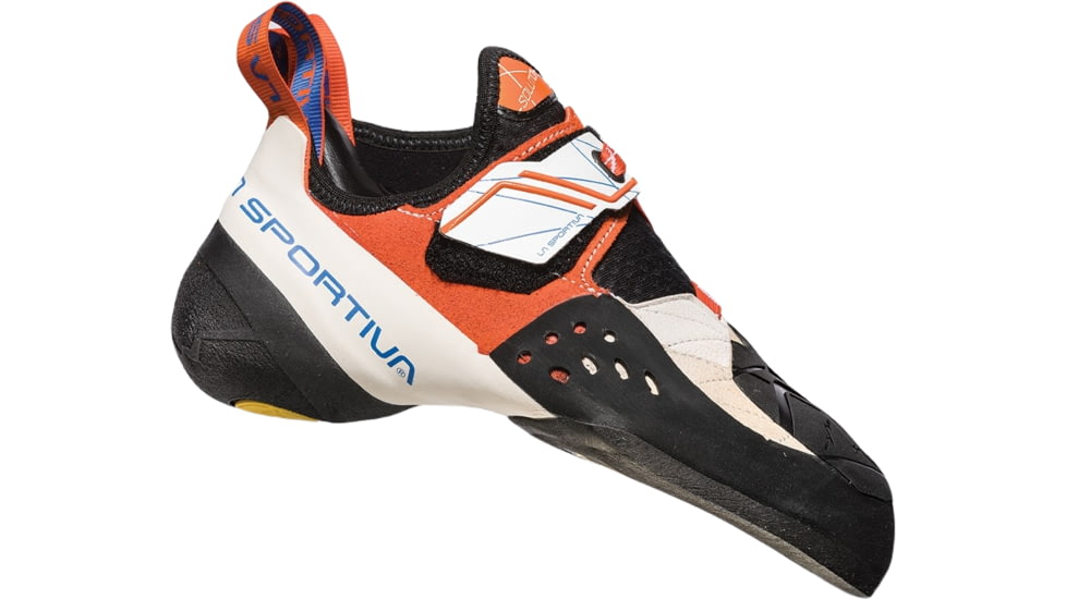 La Sportiva Solution Climbing Shoes - Womens, White/Lily Orange, 36, ZFCS014-W00O03-36