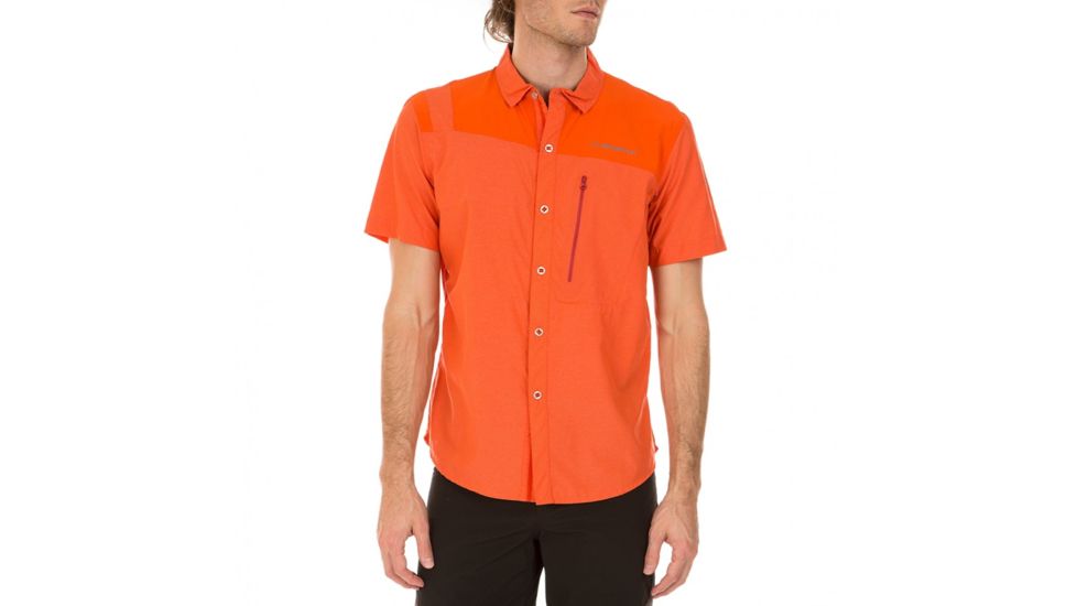 La Sportiva Vector Short Sleeve Shirt - Men's, Cardinal Red/Tangerine, Small J80-307202-S