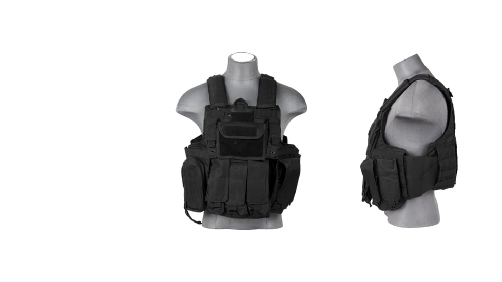 Lancer Tactical 1000D Nylon Strike Tactical Vest, Black, CA-303BN