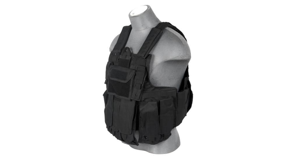 Lancer Tactical 1000D Nylon Strike Tactical Vest, Black, CA-303BN