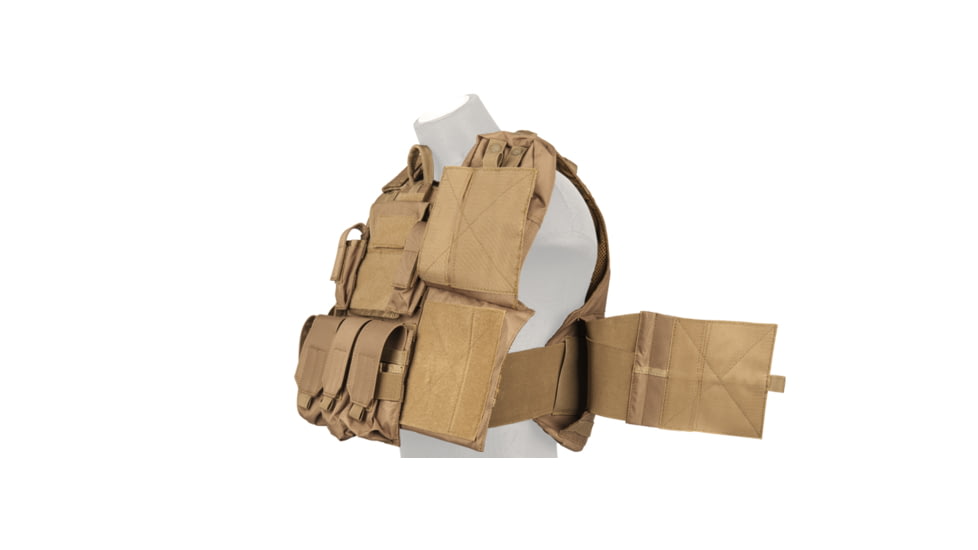 Lancer Tactical 1000D Nylon Strike Tactical Vest, Coyote Brown, CA-303KN